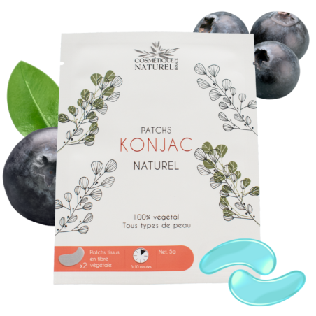 Patchs contours des yeux au konjac 100% naturel à myrtille - Cosmétique Naturel France