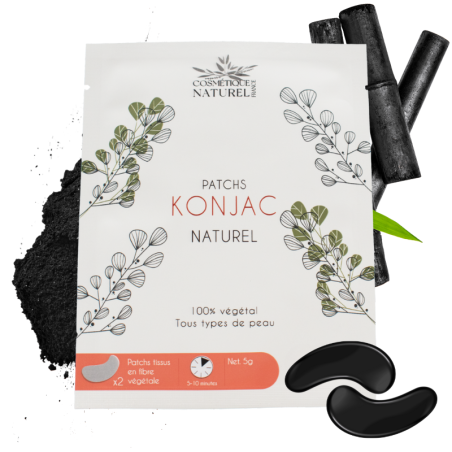 Patchs contours des yeux au konjac 100% naturel au charbon de bambou - Cosmétique Naturel France