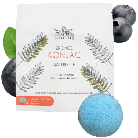 Eponge konjac à la myrtille - Eponge naturelle en fibre de konjac