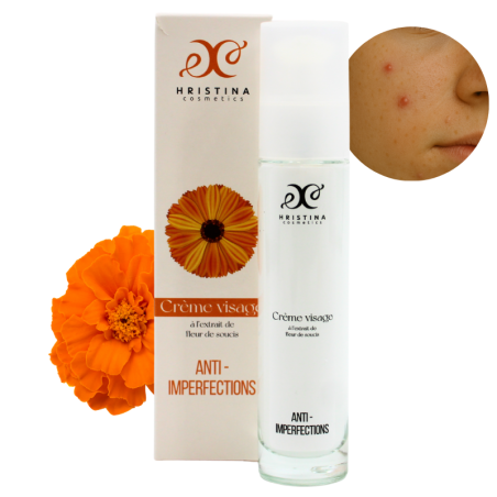 Crème visage anti imperfections à la fleur de soucis - Cosmétique 100% naturel