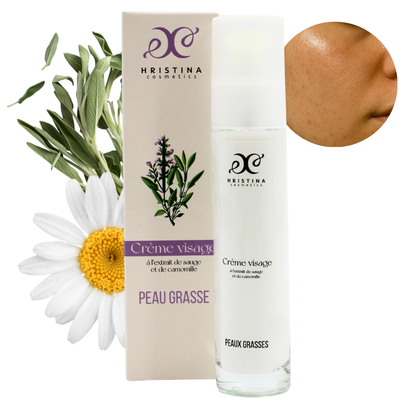 Crème visage peau grasse à la camomille - Cosmétique 100% naturel