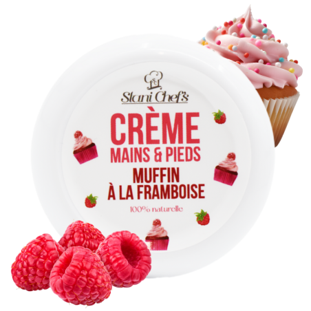 Crème mains et pied naturelle - muffin à la framboise - Crème hydratante naturelle