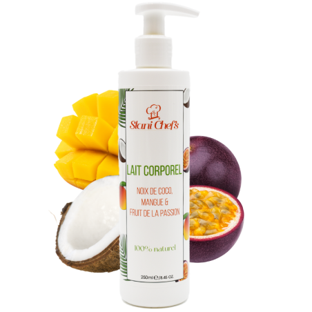 Lait corporel hydratant et nourrissant 100% naturel - Coco, mangue, passion - Cosmétiques 100% naturels