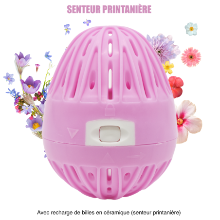 Boule de lavage rose + recharge - senteur printanière