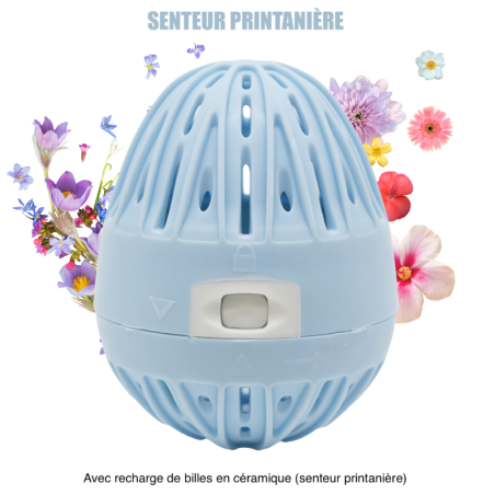 Boule de lavage bleue + recharge - senteur printanière