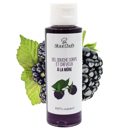 Gel douche naturel corps et cheveux à la mûre - Gels douches naturels