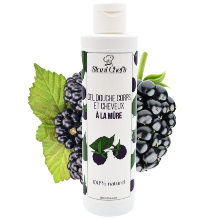 Gel douche naturel corps et cheveux à la mûre - Gels douches naturels