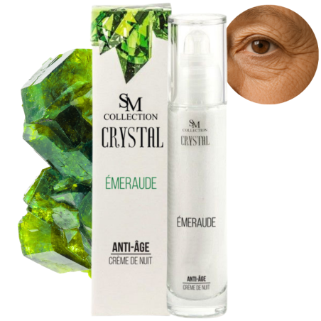 Crème de nuit naturelle anti-âge à la poudre d'émeraude - Lithothérapie cosmétique