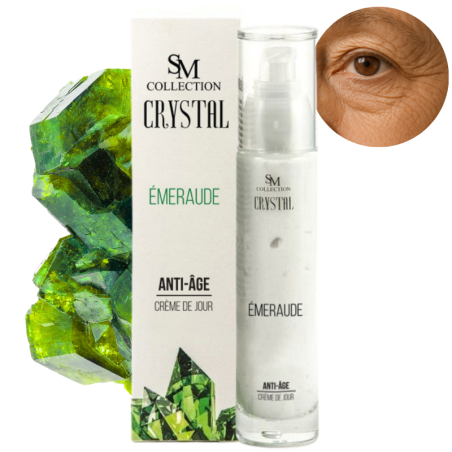 Crème de jour anti-âge naturelle à base de poudre d'émeraude - Cosmétique lithothérapie