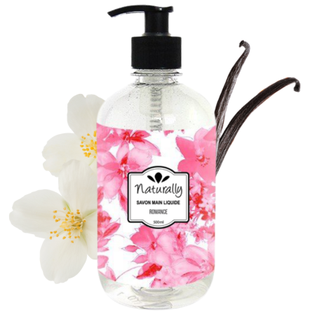 Savon main naturel liquide Romande - Jasmin et vanille - Cosmétique 100% naturel