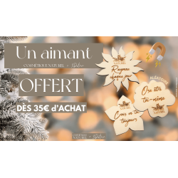 Aimant gravé en bois 3DSTORE dès 35€ d'achat - Cadeau