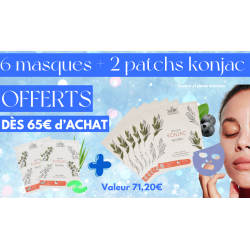 6 masques Konjac + 2 patchs yeux konjac aléatoires offerts dès 65€ d'achat - Cadeau
