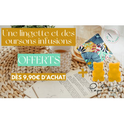 Cadeau de remerciement (Lingette + 2 oursons infusions)