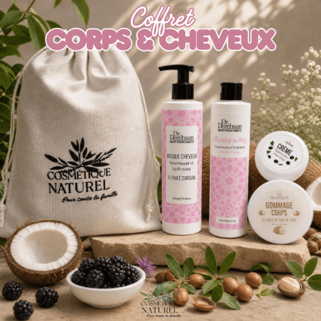 Coffret Corps & Cheveux – Argan, Coco & Mûre 100% Naturels | Cosmétique Naturel France