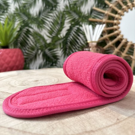 Bandeau rose pour cheveux - Accessoire cosmétique