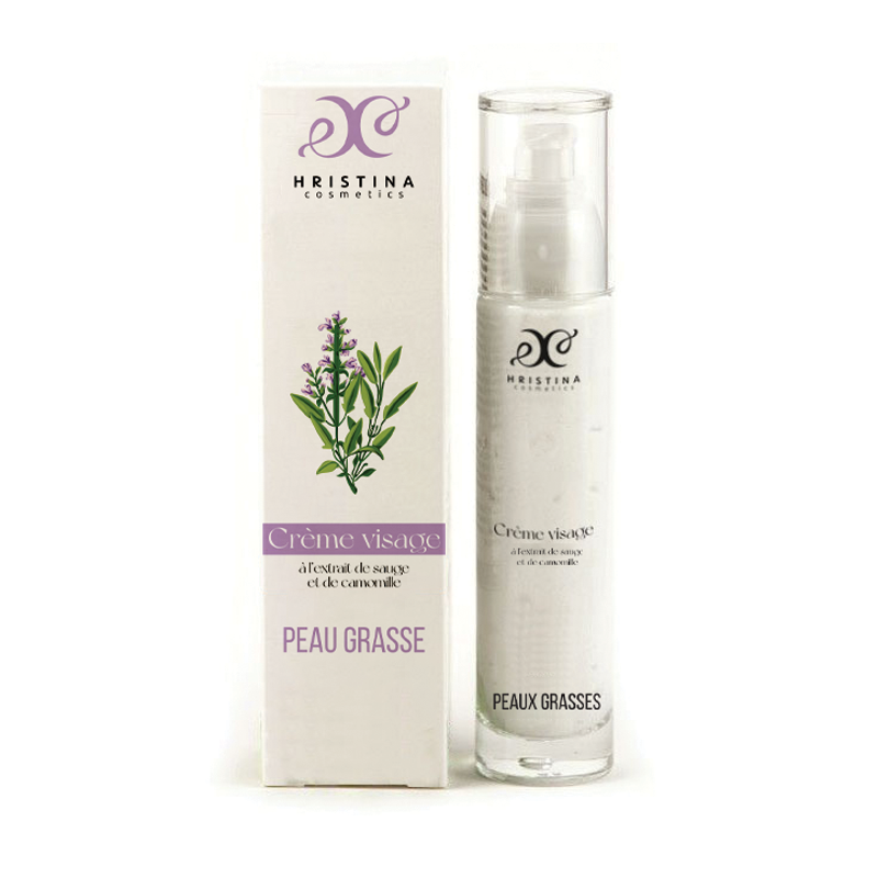 Crème visage peau grasse à la camomille - Cosmétique 100% naturel