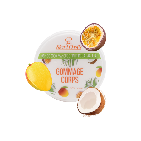 Gommage corps - noix de coco, mangue & fruit de la passion 100% naturel - Gommages corps naturels et hydratants - Cosmétique 100