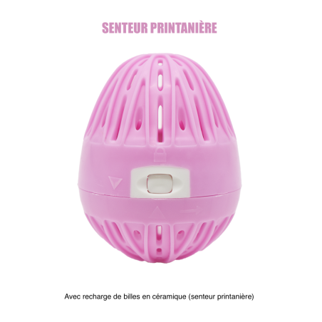 Boule de lavage rose + recharge - senteur printanière