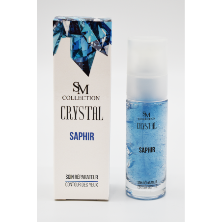 Crème pour le contour des yeux réparatrice 100% naturelle à la poudre de saphir - Cosmétique lithothérapie 100% naturelle