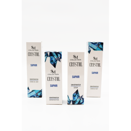 Crème pour le contour des yeux réparatrice 100% naturelle à la poudre de saphir - Cosmétique lithothérapie 100% naturelle