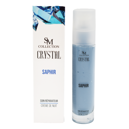 Crème de nuit réparatrice 100% naturelle à la poudre de saphir - Cosmétique lithothérapie 100% naturelle