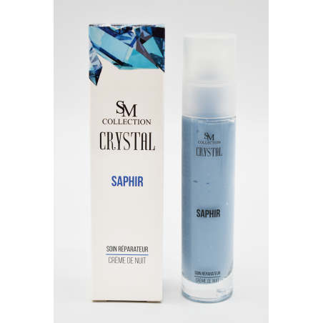 Crème de nuit réparatrice 100% naturelle à la poudre de saphir - Cosmétique lithothérapie 100% naturelle