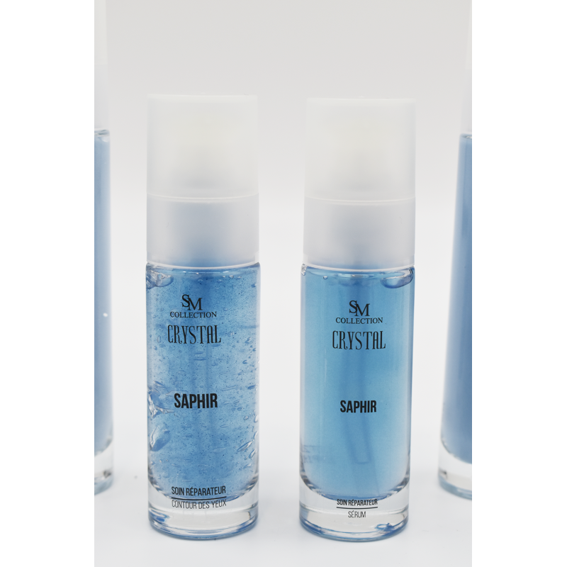 Crème pour le contour des yeux réparatrice 100% naturelle à la poudre de saphir - Cosmétique lithothérapie 100% naturelle