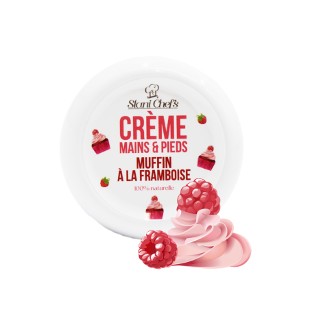 Crème mains et pied naturelle - muffin à la framboise - Crème hydratante naturelle