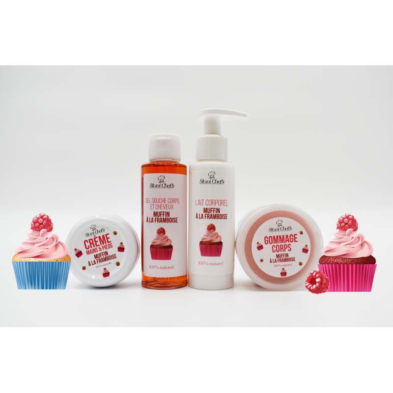 Crème mains et pied naturelle - muffin à la framboise - Crème hydratante naturelle