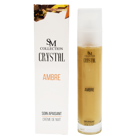 Crème de nuit apaisante 100% naturelle à la poudre d'ambre - Cosmétique lithothérapie 100% naturelle