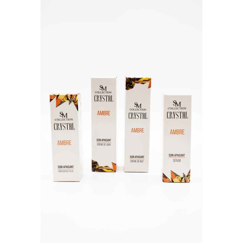 Crème contour des yeux apaisante 100% naturelle à la poudre d'ambre - Cosmétique lithothérapie 100% naturelle