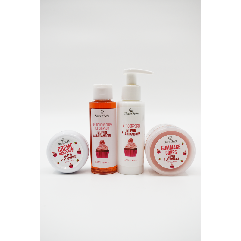 Lait corporel 100% naturel - muffin à la framboise - Cosmétique Naturel France