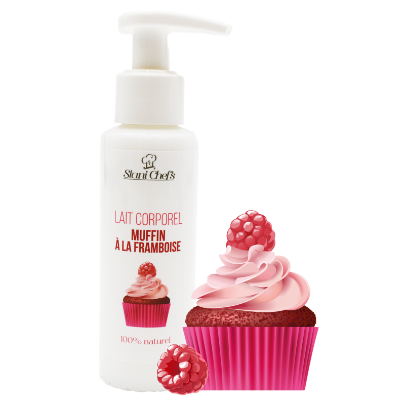 Lait corporel 100% naturel - muffin à la framboise - Cosmétique Naturel France