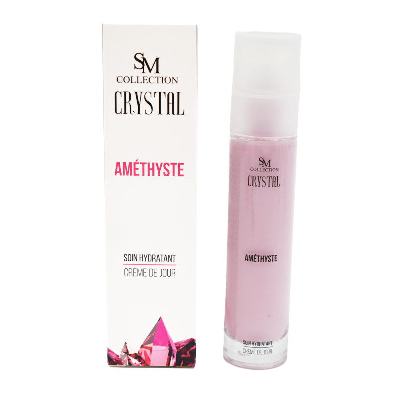 Crème de jour hydratante 100% naturelle à la poudre d'améthyste - Cosmétique lithothérapie 100% naturelle