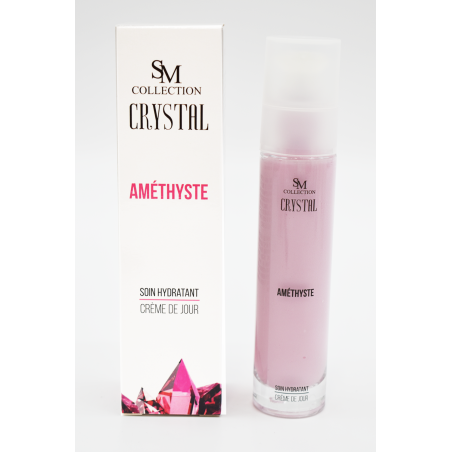 Crème de jour hydratante 100% naturelle à la poudre d'améthyste - Cosmétique lithothérapie 100% naturelle
