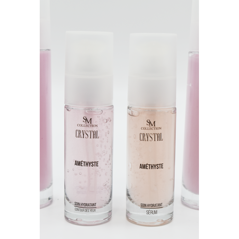 Crème pour le contour des yeux hydratante 100% naturelle à la poudre d'améthyste - Cosmétique lithothérapie 100% naturelle
